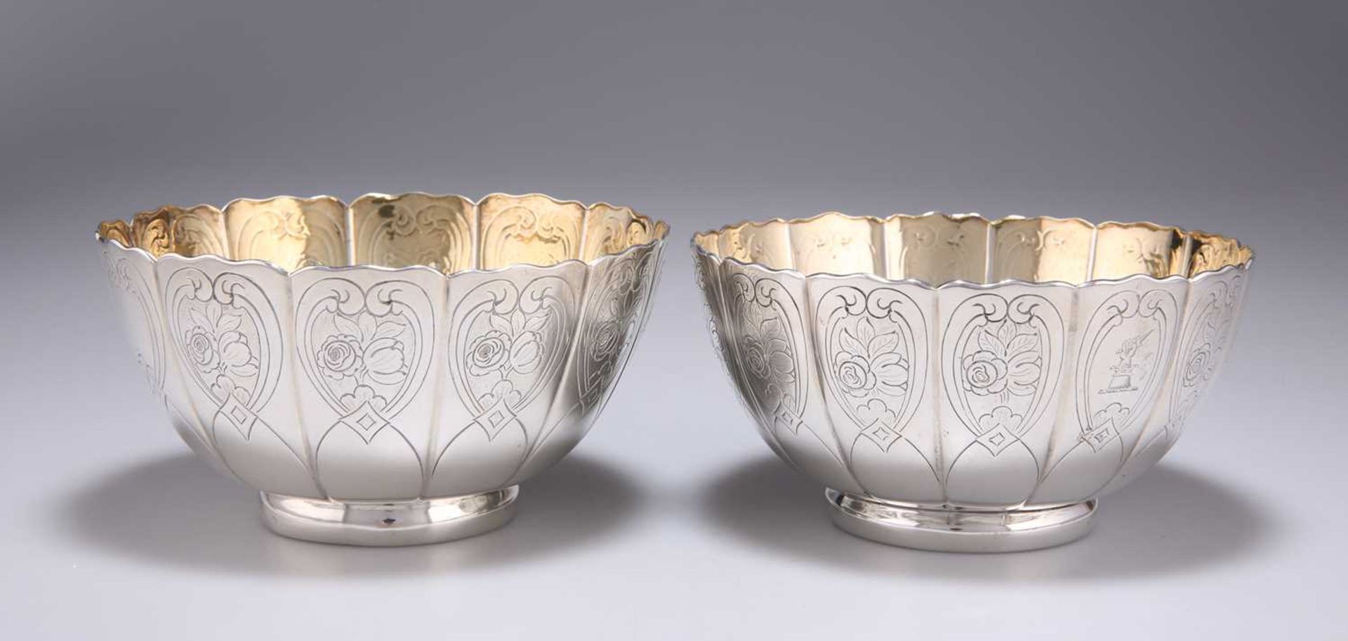 A NEAR-PAIR OF VICTORIAN SILVER BOWLS - Image 2 of 4