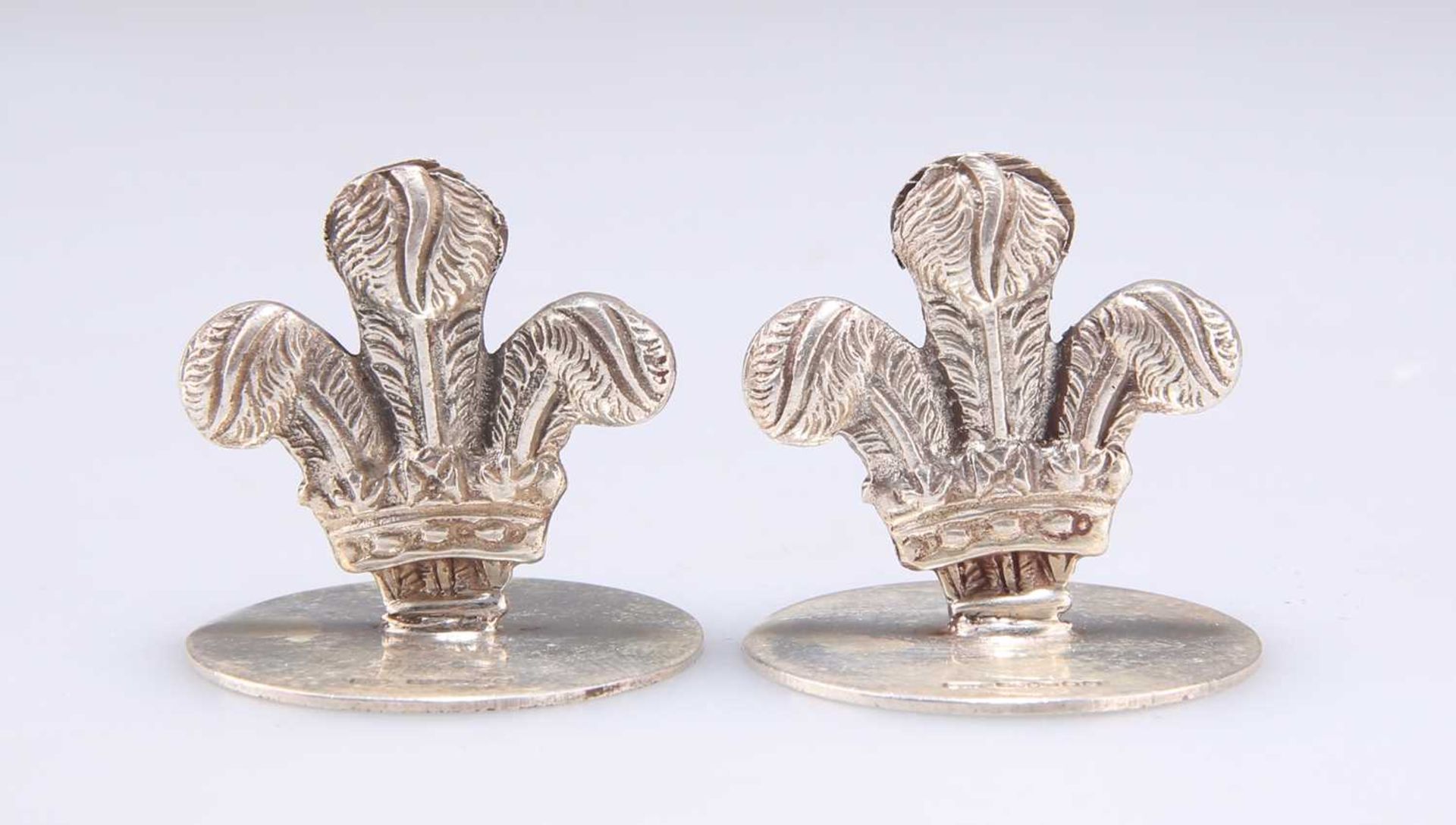 A PAIR OF ELIZABETH II SILVER MENU HOLDERS