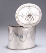 A GEORGE III OLD SHEFFIELD PLATE TEA CADDY