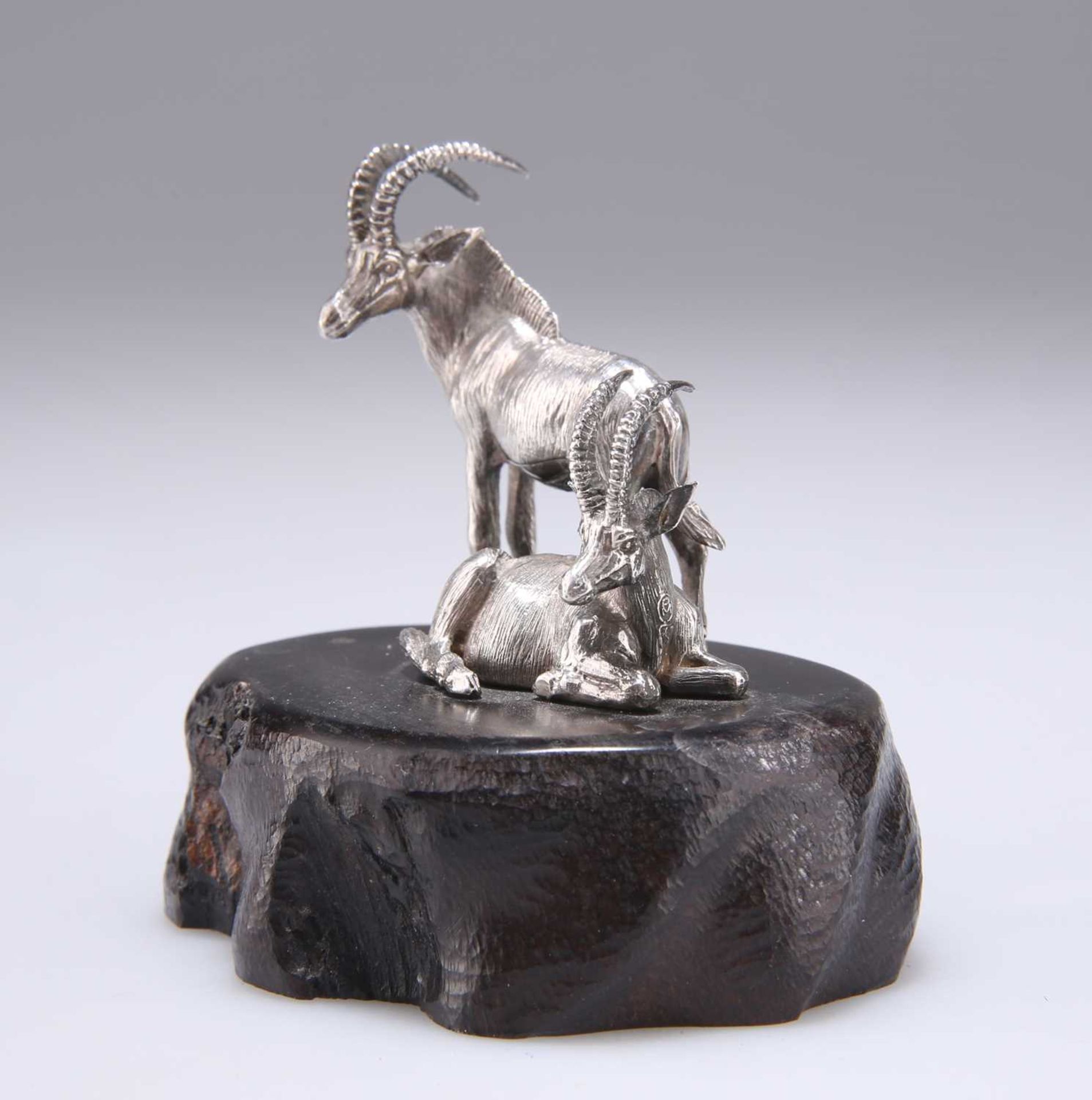 PATRICK MAVROS: SABLE BUCK PAIR, A STERLING SILVER SCULPTURE - Image 2 of 3