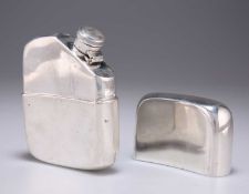 A LATE VICTORIAN SILVER SPIRIT FLASK