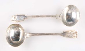 A PAIR OF WILLIAM IV SILVER SAUCE LADLES
