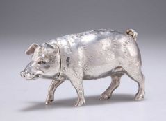 A GERMAN SILVER MODEL OF A PIG
