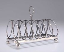 A VICTORIAN SILVER SIX DIVISION TOAST RACK