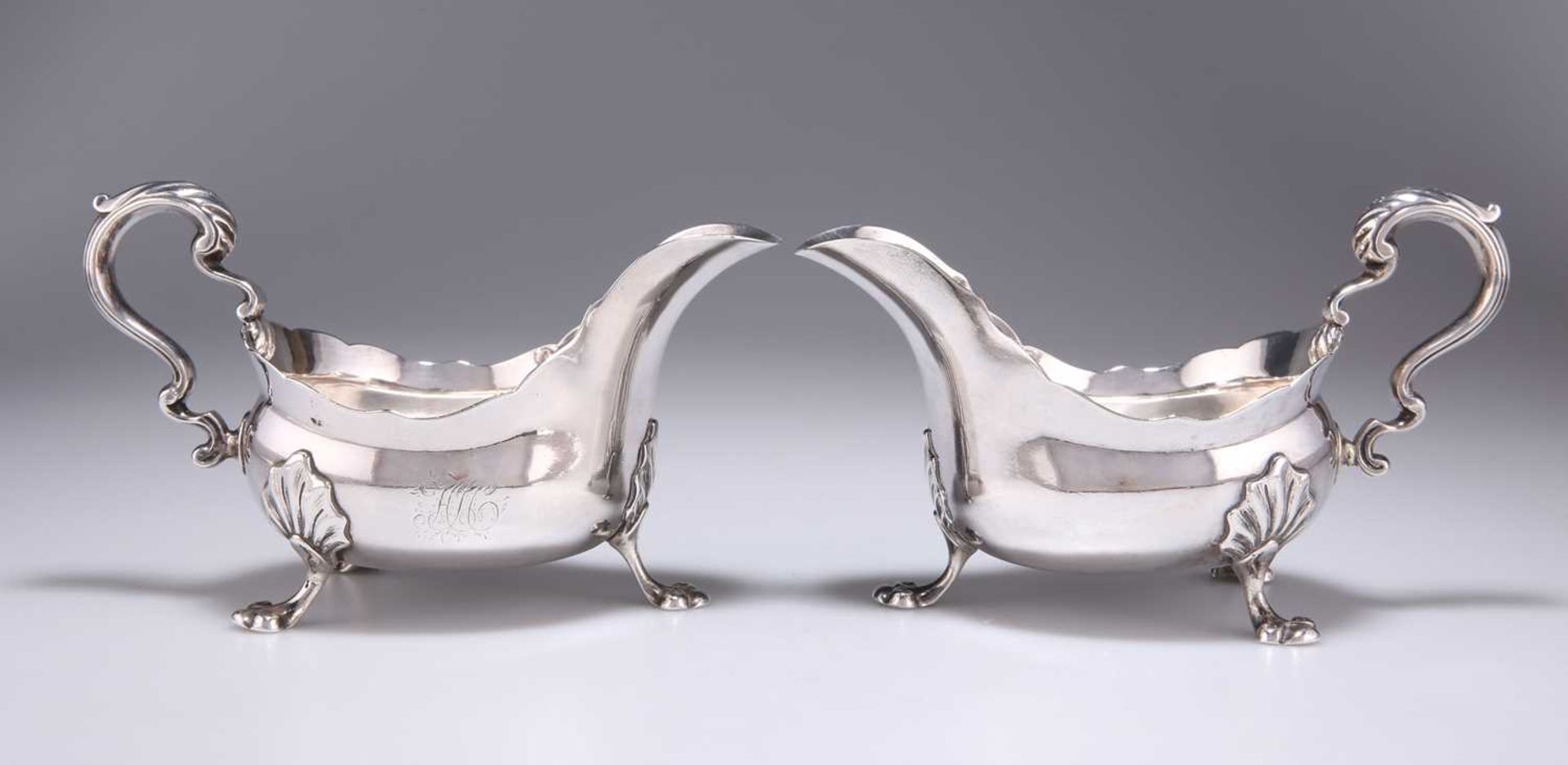 A PAIR OF GEORGE II SILVER SAUCEBOATS