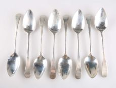 A SET OF EIGHT GEORGE III SCOTTISH SILVER SPOONS