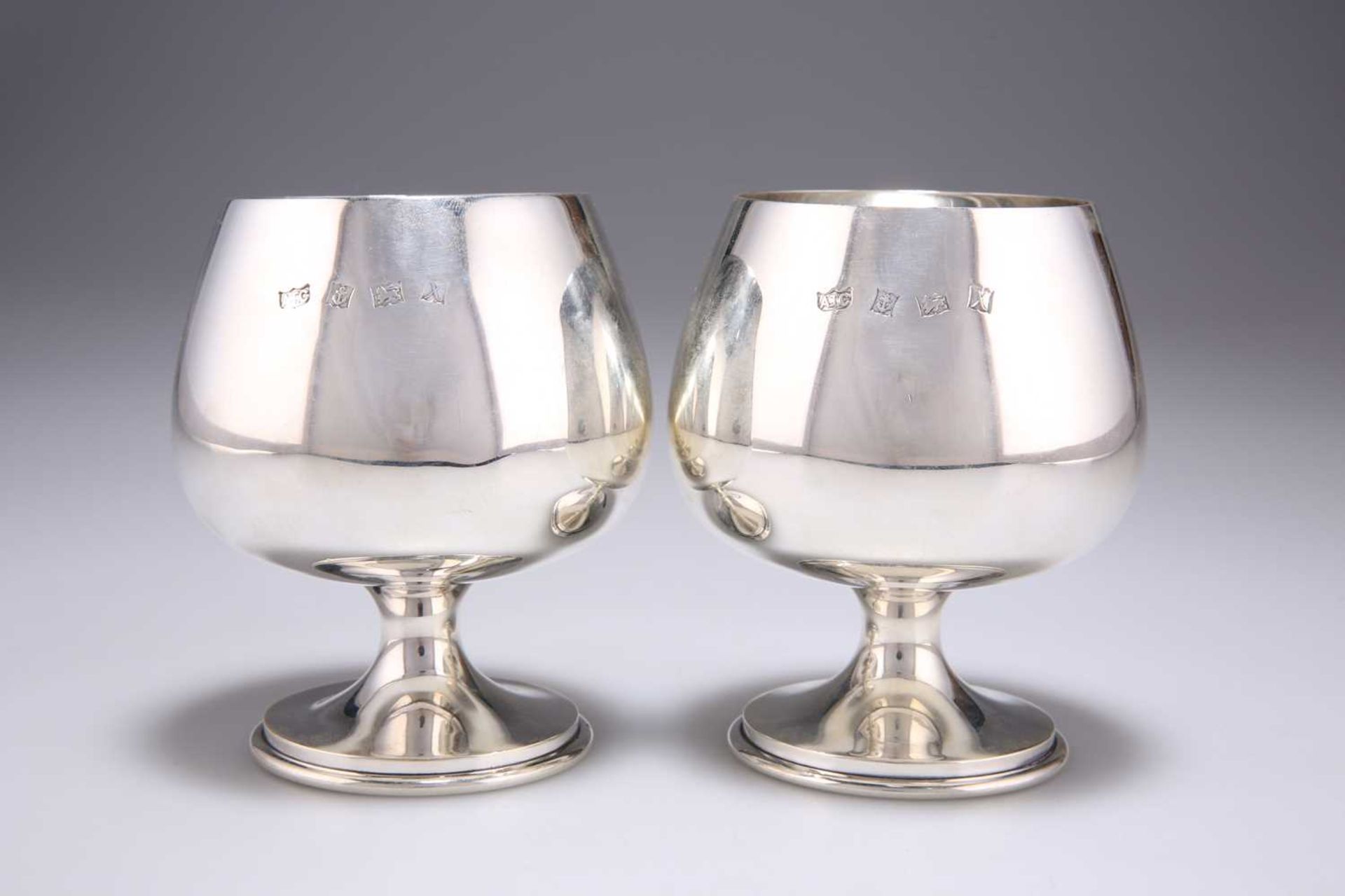 A PAIR OF ELIZABETH II SILVER GOBLETS