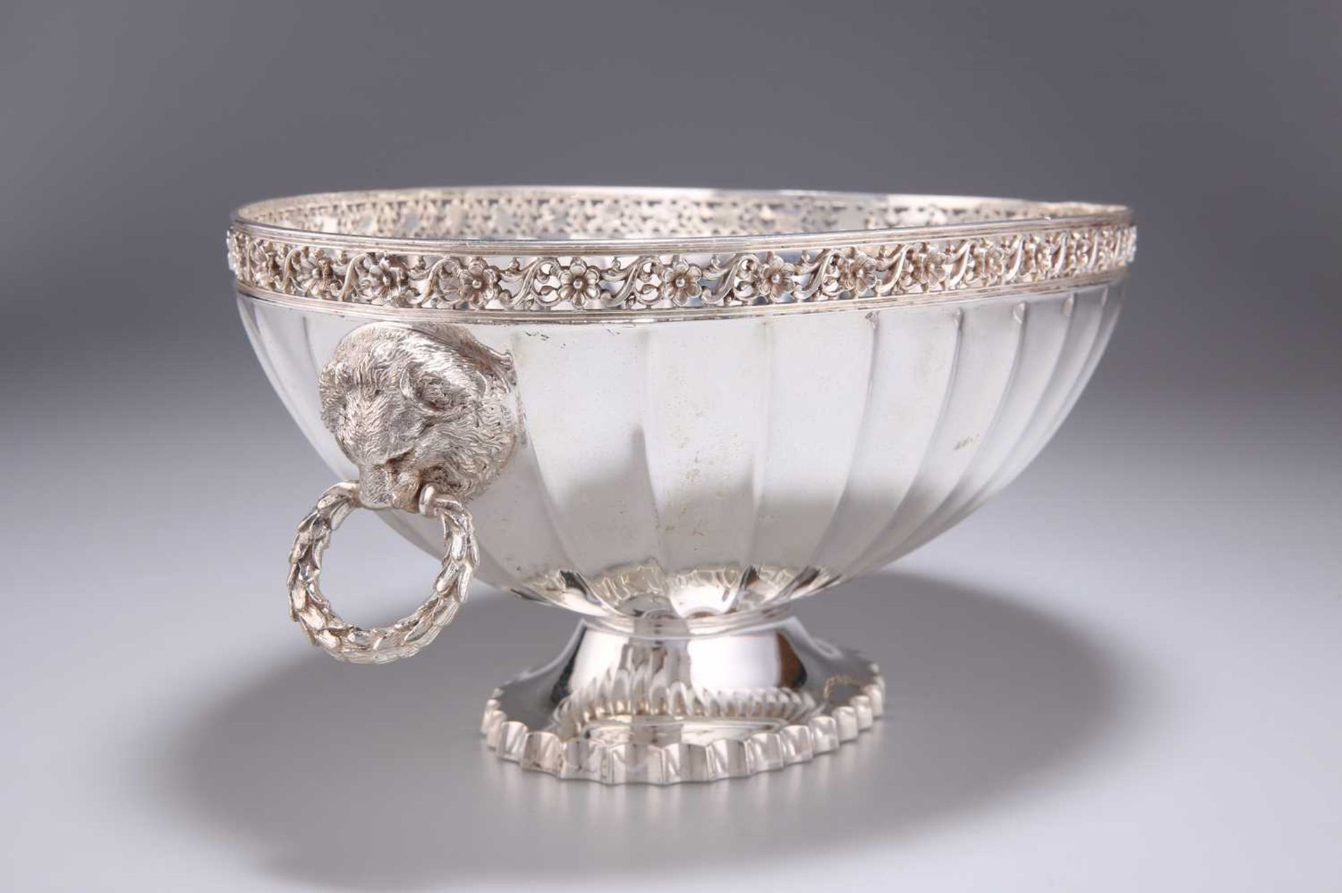 A LATE VICTORIAN SILVER-PLATED TWO-HANDLED FLUTED BOWL - Image 2 of 2