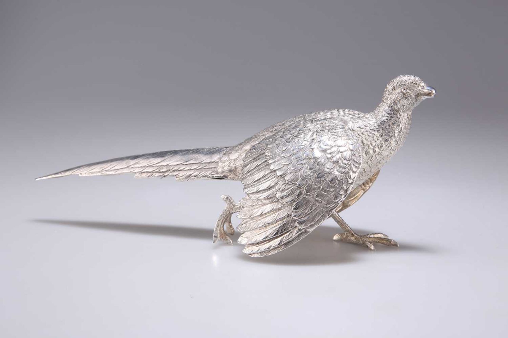 A CONTINENTAL SILVER MODEL OF A HEN PHEASANT, MID-20TH CENTURY - Image 2 of 2