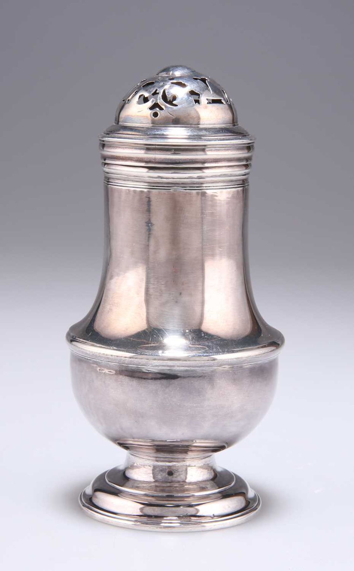 A GEORGE II SILVER MUFFINEER