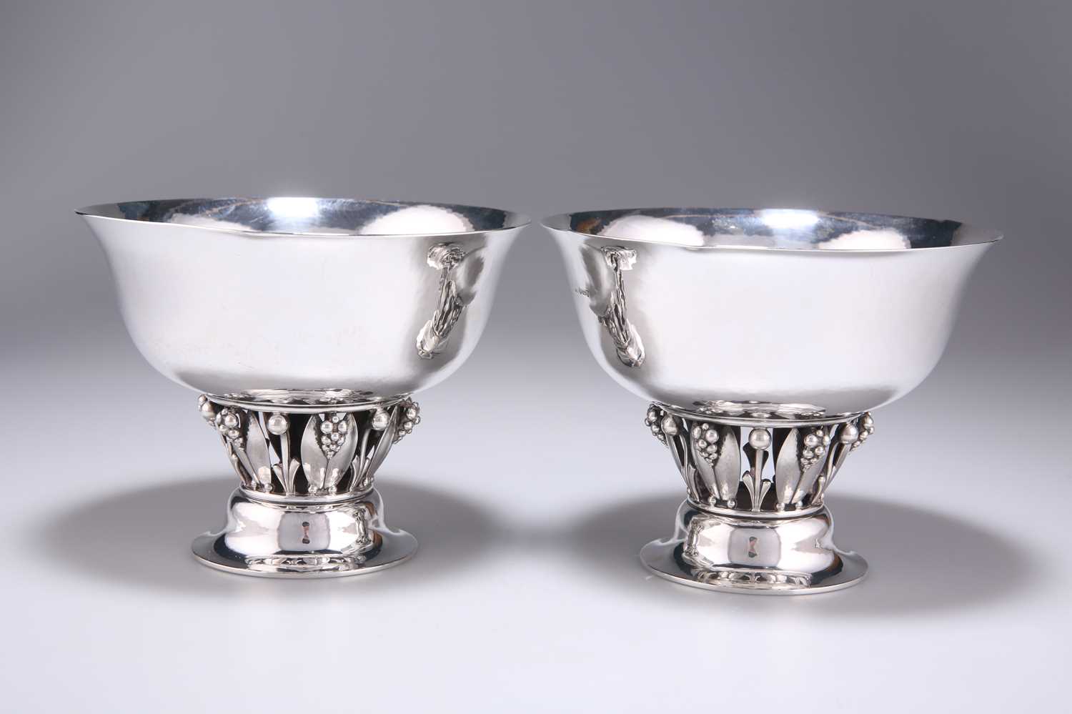 GEORG JENSEN: A PAIR OF DANISH STERLING SILVER PEDESTAL BOWLS - Image 2 of 3