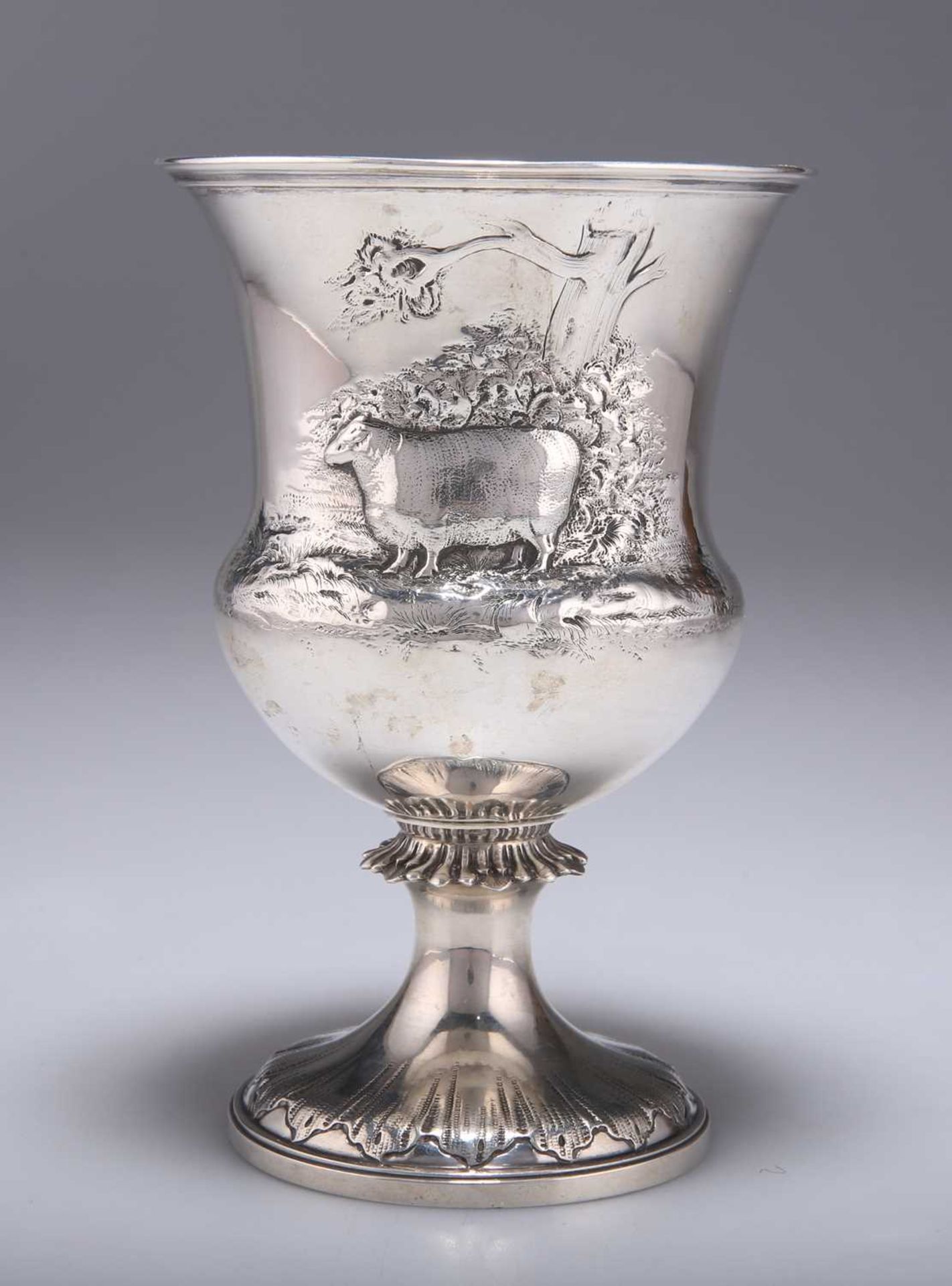 A VICTORIAN SILVER PRESENTATION TROPHY GOBLET - Image 2 of 3