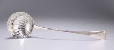 A GEORGE III SILVER SOUP LADLE