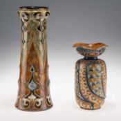 FRANK A. BUTLER FOR DOULTON, TWO EARLY 20TH CENTURY STONEWARE VASES