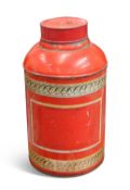 A TÔLEWARE SHOP DISPLAY TEA CANISTER AND COVER, 19TH CENTURY