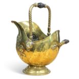 A 19TH CENTURY BRASS FIRE BUCKET