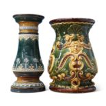 TWO LATE 19TH CENTURY DOULTON LAMBETH STONEWARE JARDINIÈRE STANDS