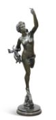 AFTER GIAMBOLOGNA, A LARGE BRONZE FIGURE OF FORTUNA, 19TH CENTURY