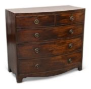 A REGENCY MAHOGANY BOW-FRONT CHEST OF DRAWERS