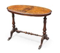 A VICTORIAN BURR WALNUT SIDE TABLE, CIRCA 1870
