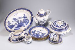 A GROUP OF ROYAL DOULTON BOOTHS REAL OLD WILLOW PATTERN BLUE AND WHITE TABLE WARES