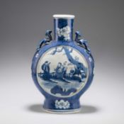 A CHINESE BLUE AND WHITE MOON FLASK