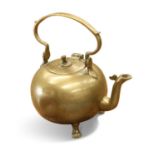 A 19TH CENTURY BRASS MELON-SHAPED KETTLE