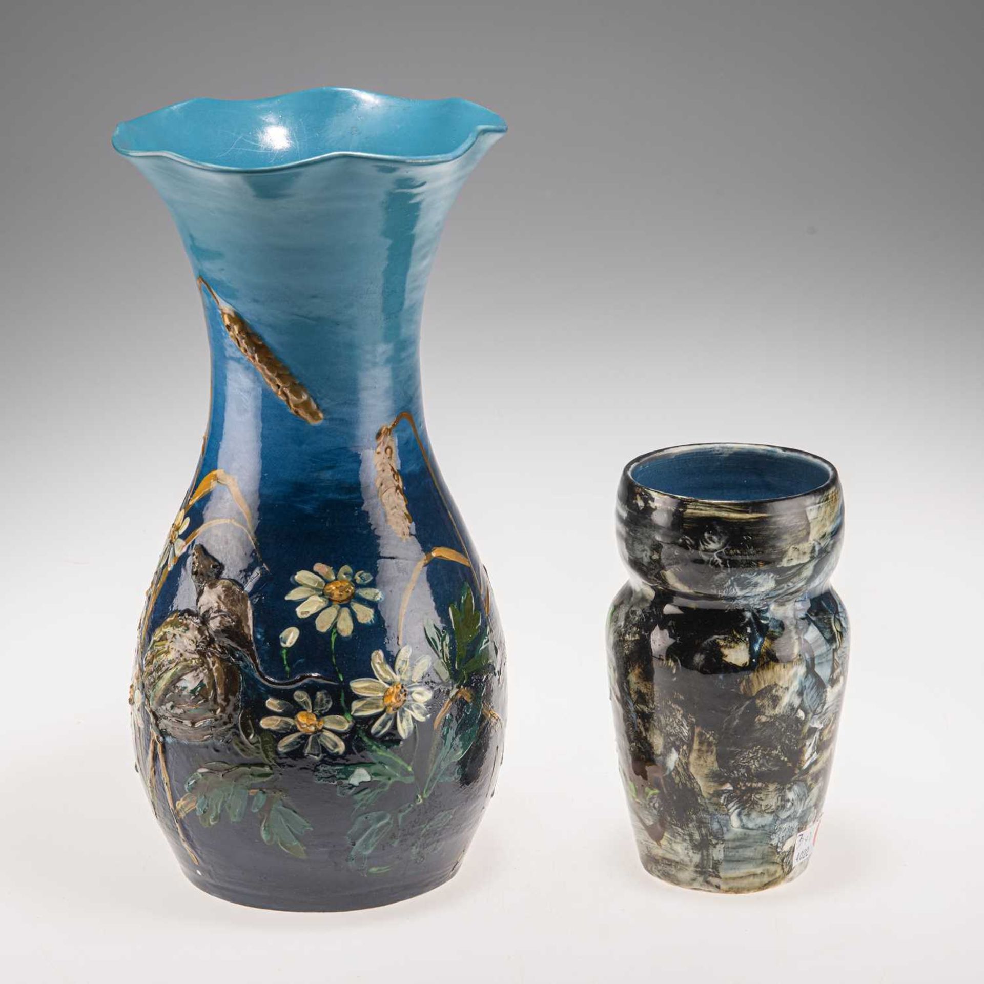 TWO BURMANTOFTS FAÏENCE ART POTTERY VASES