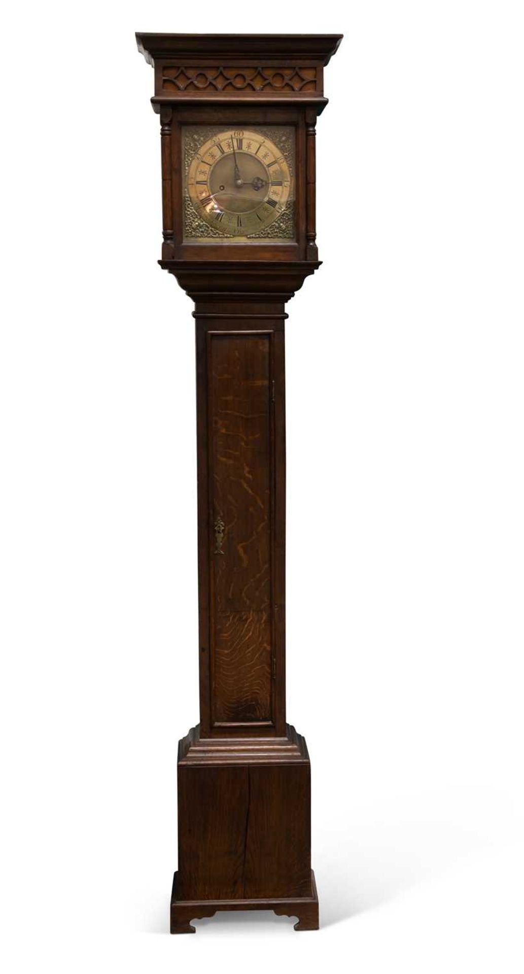 AN 18TH CENTURY OAK EIGHT-DAY LONGCASE CLOCK, SIGNED R. HOUTON, OVERSLEY GREEN