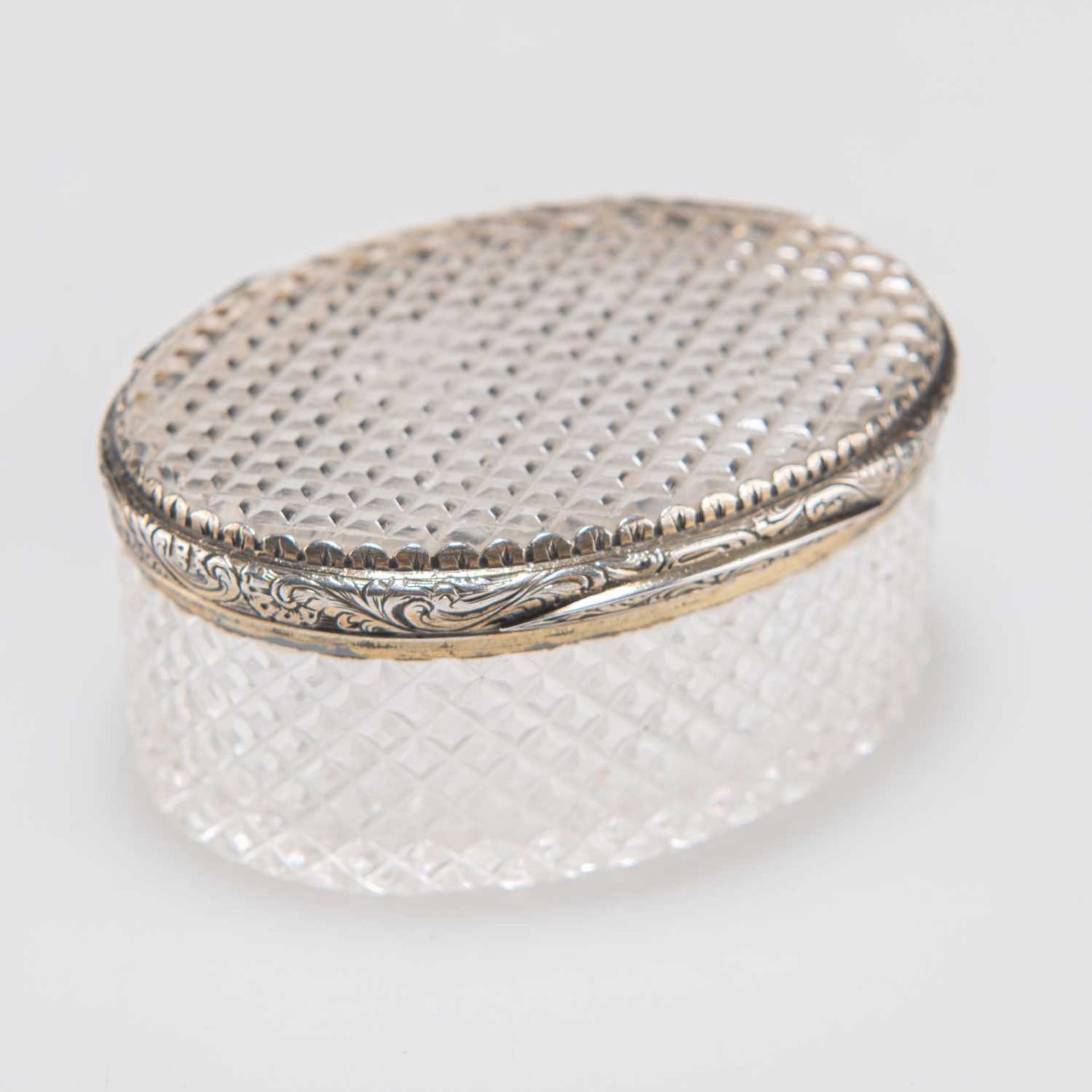 A 19TH CENTURY FRENCH SILVER-MOUNTED ROCK CRYSTAL BOX