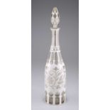 A 19TH CENTURY BOHEMIAN OVERLAY GLASS DECANTER