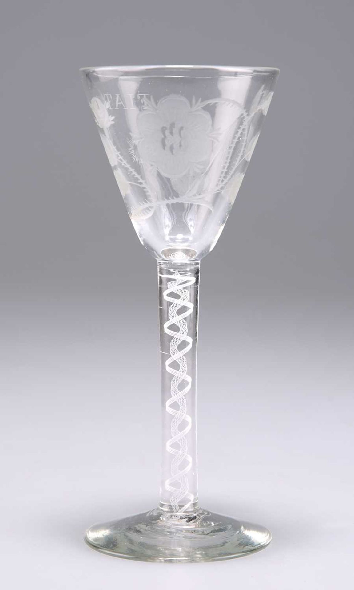 JACOBITE INTEREST: AN ENGRAVED WINE GLASS - Bild 2 aus 3