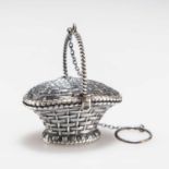 A STERLING SILVER BASKET-FORM POMANDER, PROBABLY AMERICAN