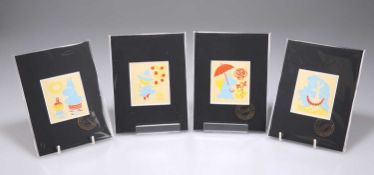 A SET OF FOUR LIMITED EDITION MOOMIN MERCHANDISING PRINTS, 1956