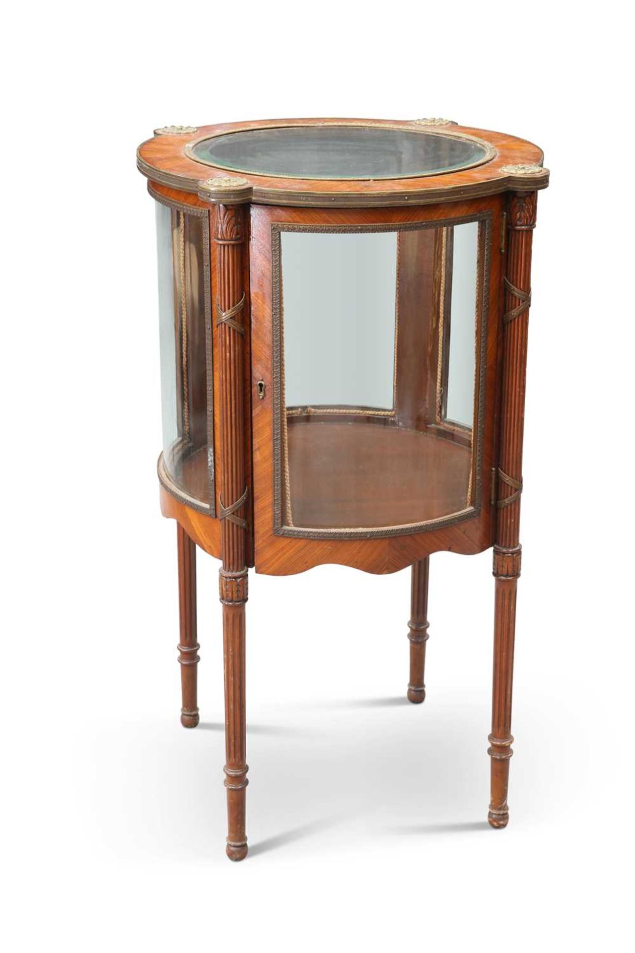 A LOUIS XVI STYLE GILT METAL-MOUNTED KINGWOOD BIJOUTERIE CABINET, 19TH CENTURY