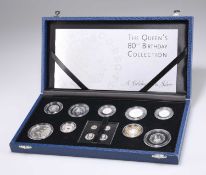 'THE QUEEN'S 80TH BIRTHDAY COLLECTION, A CELEBRATION IN SILVER' PROOF COIN SET