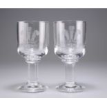 A PAIR OF DARTINGTON LIMITED EDITION GOBLETS