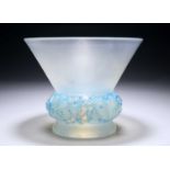 RENÉ LALIQUE (FRENCH, 1860-1945), A BLUE STAINED 'PINSONS' VASE