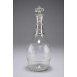 AN IRISH GLASS DECANTER, PROBABLY CORK, CIRCA 1810