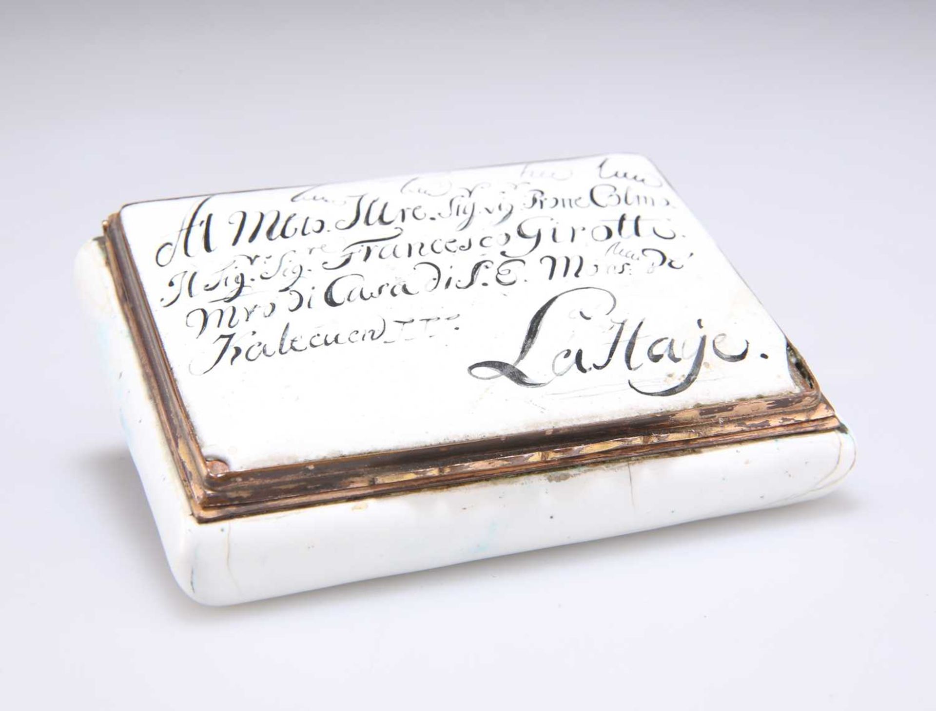 A RARE 18TH CENTURY GERMAN ENAMEL BOX, DRESDEN, CIRCA 1760