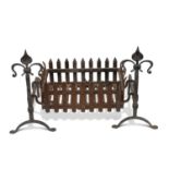 A CAST IRON FIRE BASKET