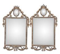 A PAIR OF PERIOD STYLE GILT-COMPOSITION MIRRORS