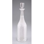 A 19TH CENTURY BOHEMIAN OVERLAY GLASS DECANTER