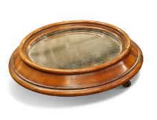 A 19TH CENTURY WALNUT AND MIRRORED BOTTLE COASTER