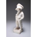 CONTINENTAL SCHOOL, "COMME PAPA", A MARBLE FIGURE OF A BOY SMOKING A PIPE