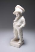 CONTINENTAL SCHOOL, "COMME PAPA", A MARBLE FIGURE OF A BOY SMOKING A PIPE