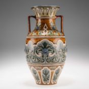 FRANK A. BUTLER FOR DOULTON LAMBETH, A LATE 19TH CENTURY LARGE STONEWARE AMPHORA VASE