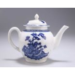 A JOHN PENNINGTON LIVERPOOL BLUE AND WHITE TEAPOT AND COVER, CIRCA 1770-80