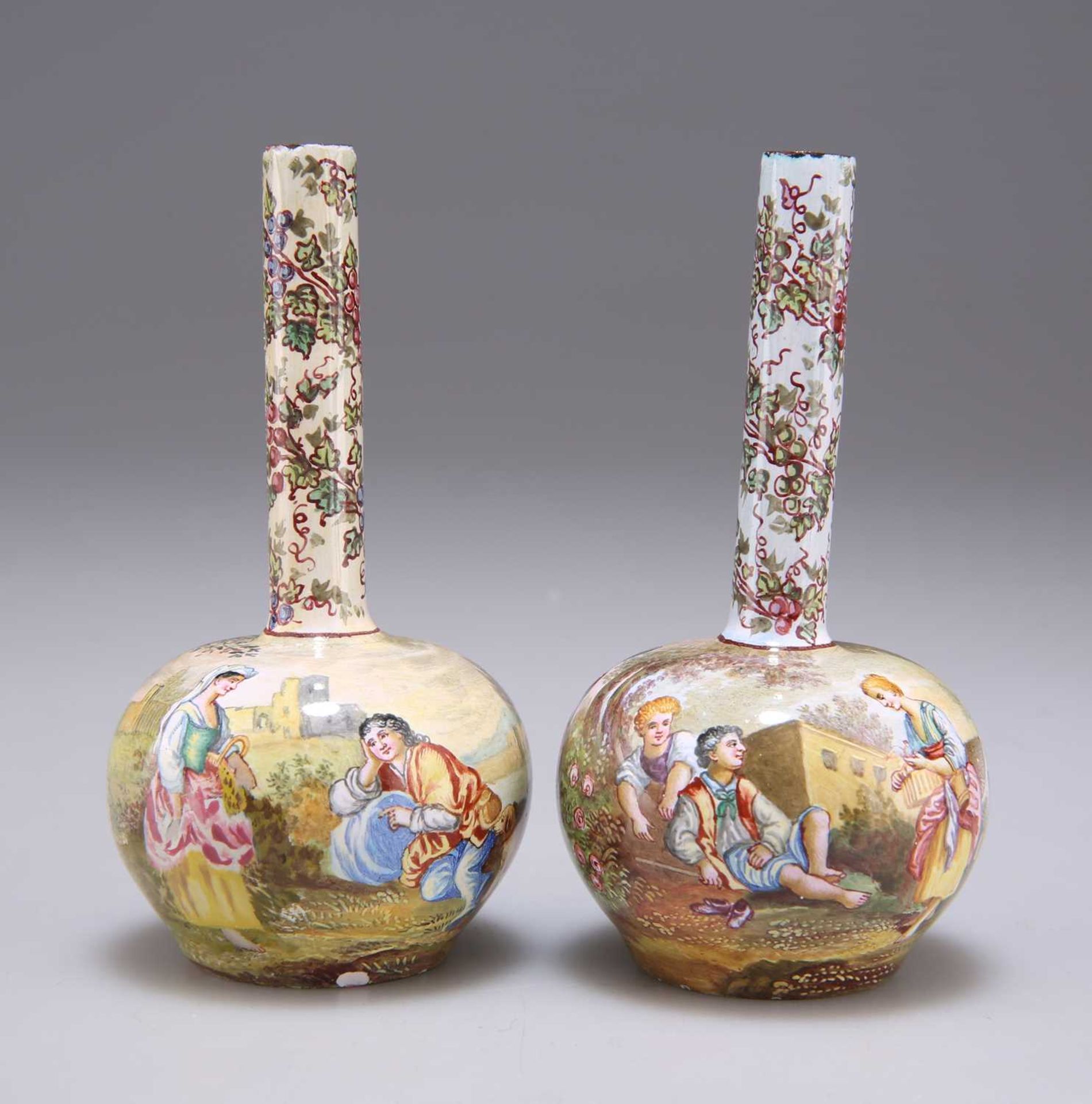 A SMALL PAIR OF VIENNESE ENAMEL VASES, CIRCA 1875 - Image 2 of 3