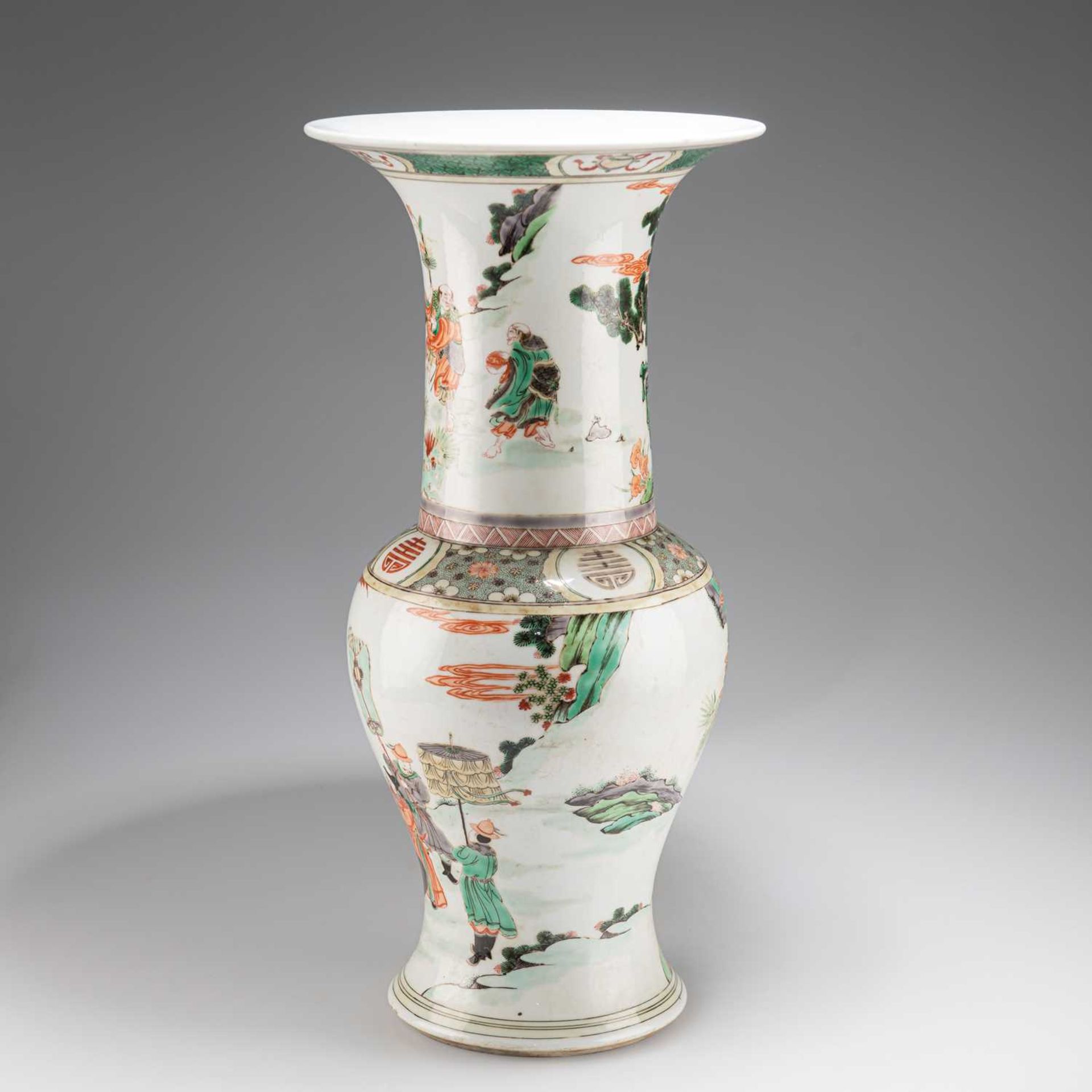 A CHINESE FAMILLE VERTE YEN-YEN VASE - Image 2 of 10